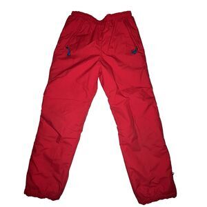 Vtg Patagonia Kids Red Snow Play Pants Ski Waterproof Youth Size 12 Zip Ankle